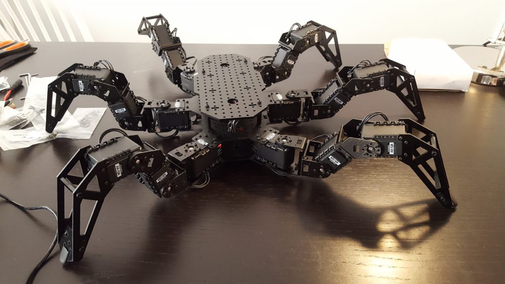 Mary Jane - Our six legged robot spider - The PhantomX AX Metal Hexapod Mark III Kit